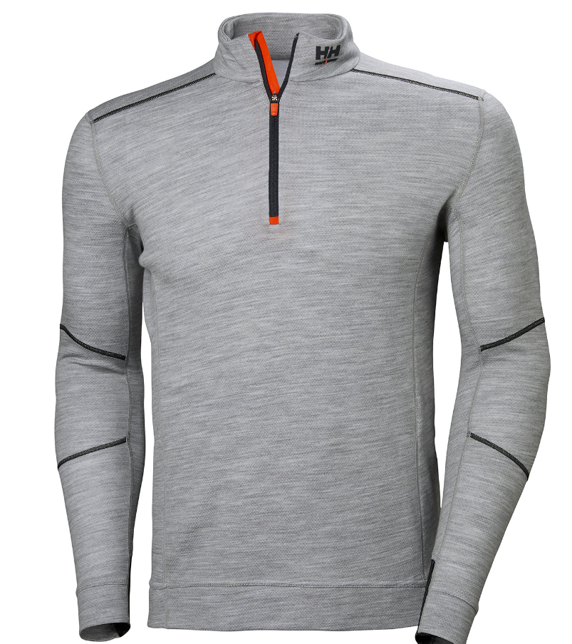[103-006732-04] HELLY HANSEN 75107_930, HH LIFA MERINO HALF ZIP, GREY MELANGE (M)